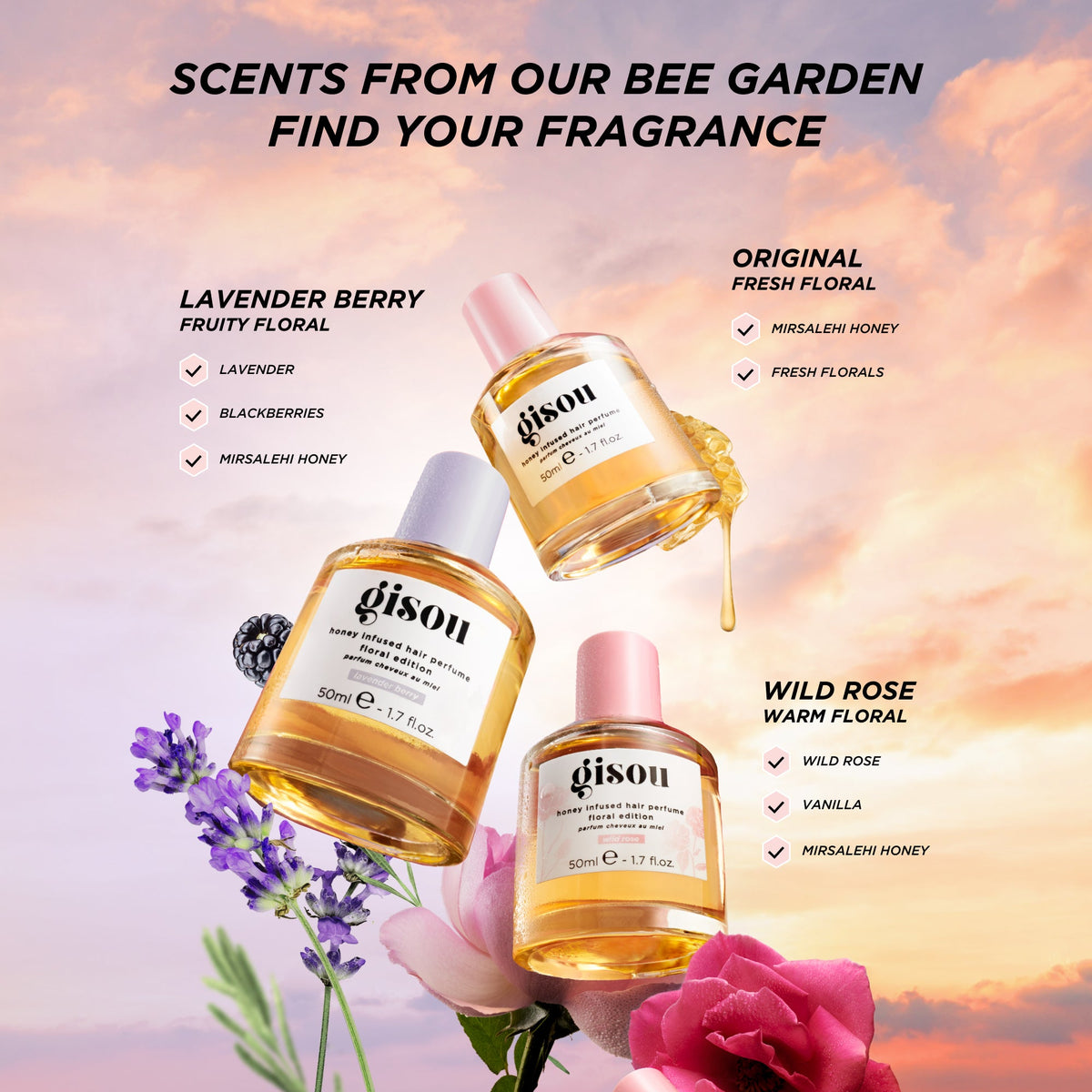 Honey Infused Hair Perfume Lavender Berry
