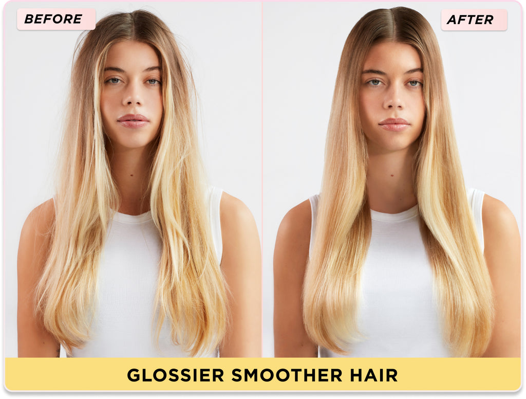 Before and after smooth hair